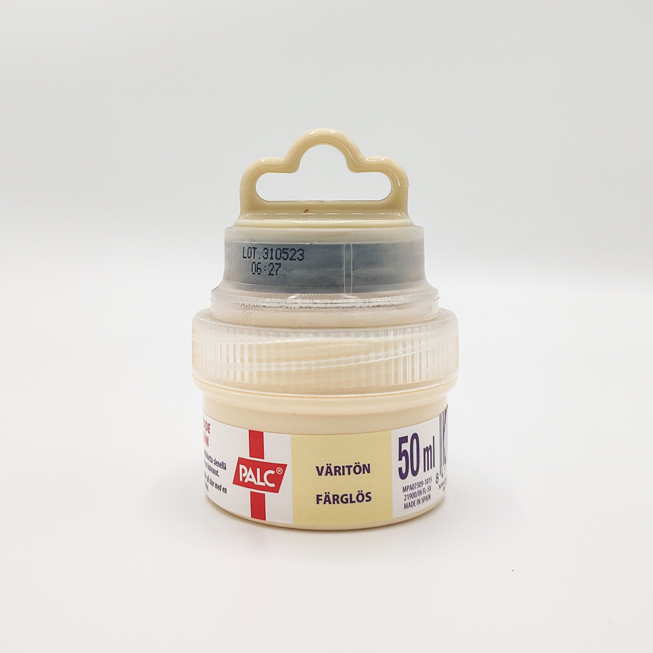 Palc kenkävoide, väritön. Kenkien ja nahan hoitoon tarkoitettu kenkävoide on helppo käyttää ja se lisää nahan käyttöikää.