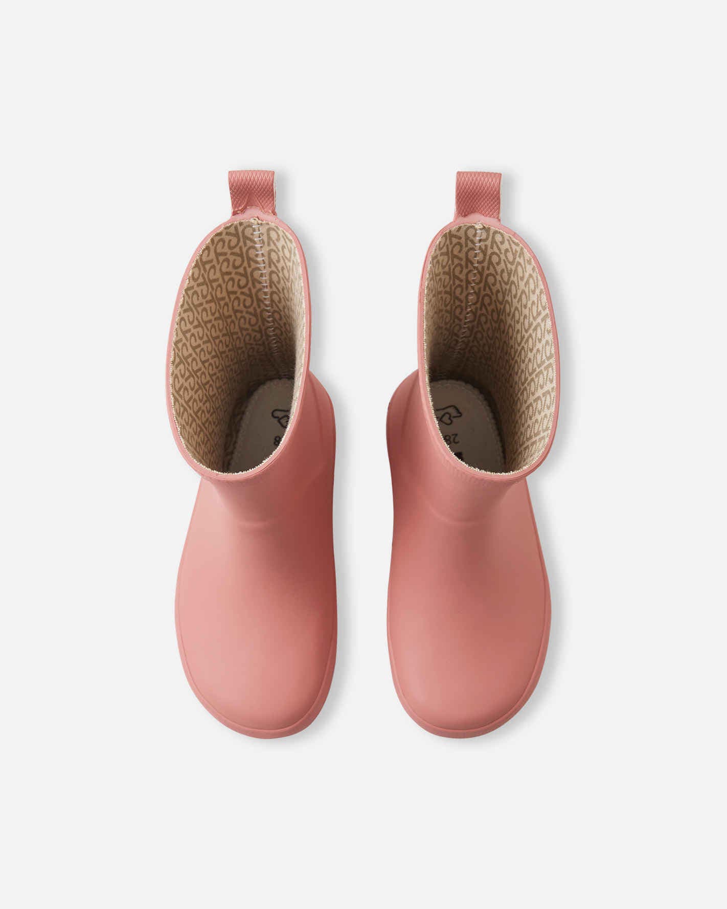 Reima paljasjalkakumisaapas rose blush sävyssä ylhäältä kuvattuna