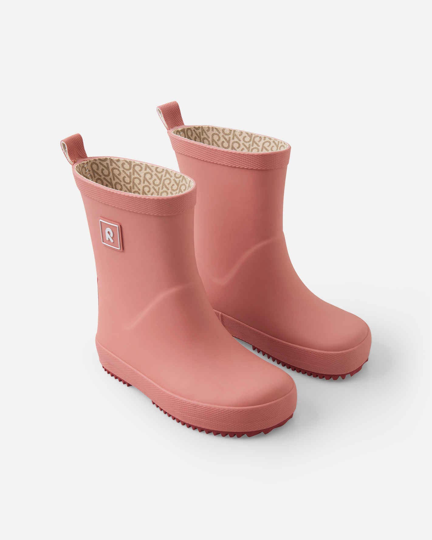 Reima paljasjalkakumisaapas rose blush sävyssä kuva molemmista saappaista hieman edestä